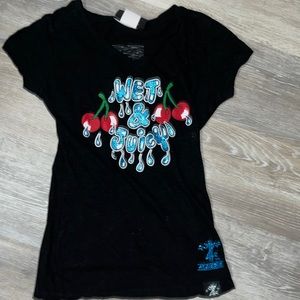 Algierz Medium Black thin womens shirt “Wet & Juicy